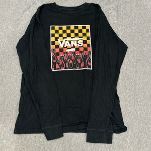 Boys Black Vans Long Sleeve Shirt